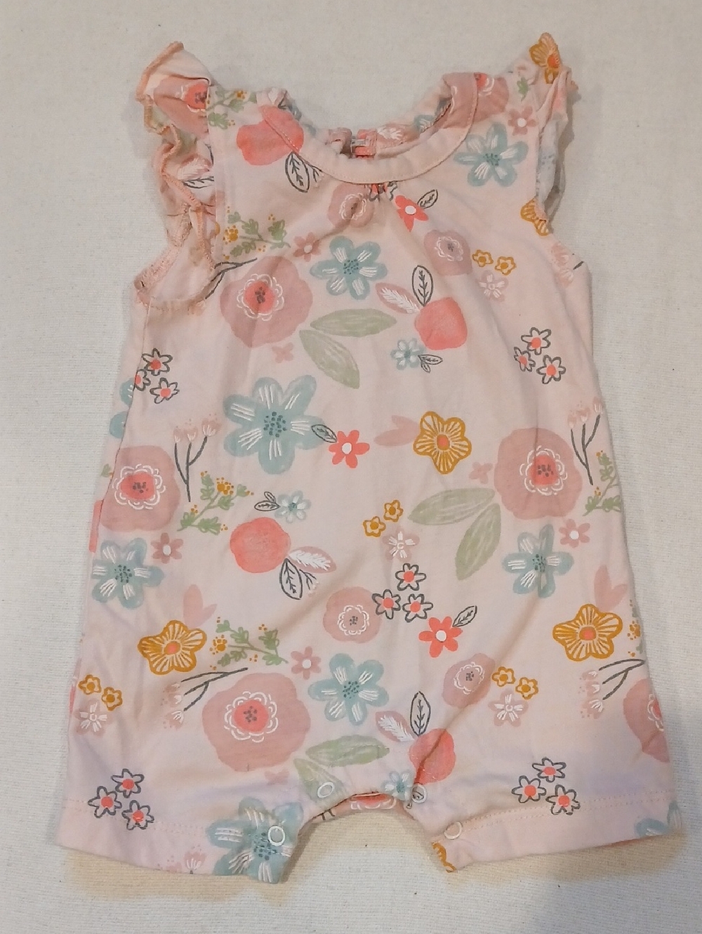 chick pea Pink Floral Baby One-Piece Bodysuit